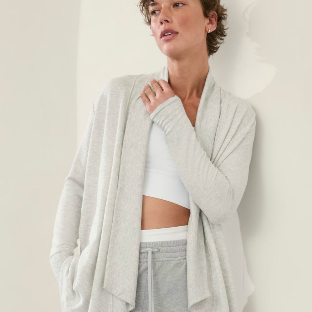 Athleta pranayama restore wrap grey heather size S